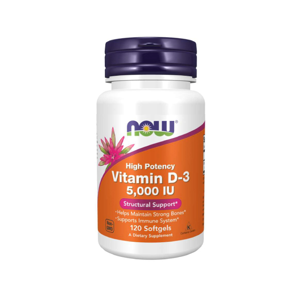 Vitamina D-3 5000IU Now 120 Cápsulas